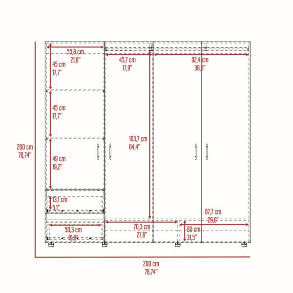 Closet Dassel Niebla Blanco 200x200x52cm - Imagen 7