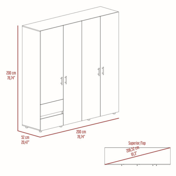 Closet Dassel Niebla Blanco 200x200x52cm - Imagen 8
