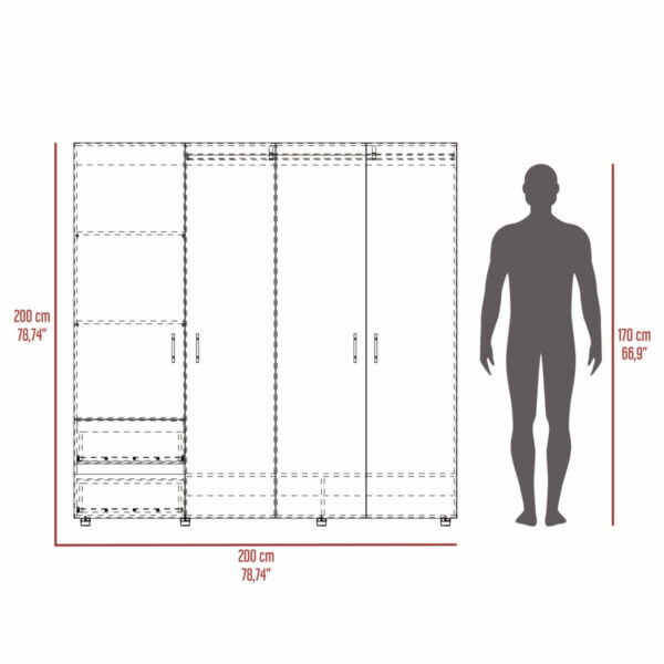 Closet Dassel Niebla Blanco 200x200x52cm - Imagen 9