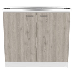 Mueble Inferior de Cocina Nápoles Blanco Ceniza Mesón Derecho