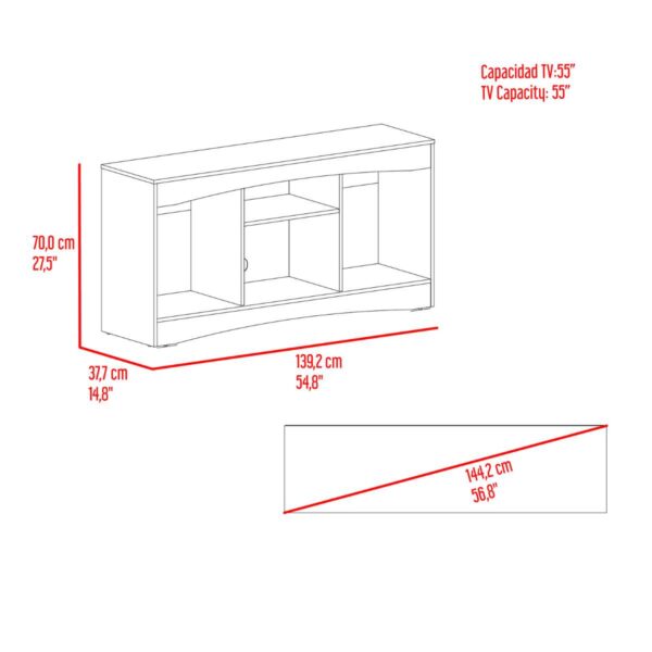 Mesa para TV Fiorenzi 55 Nogal Wengue - Imagen 6