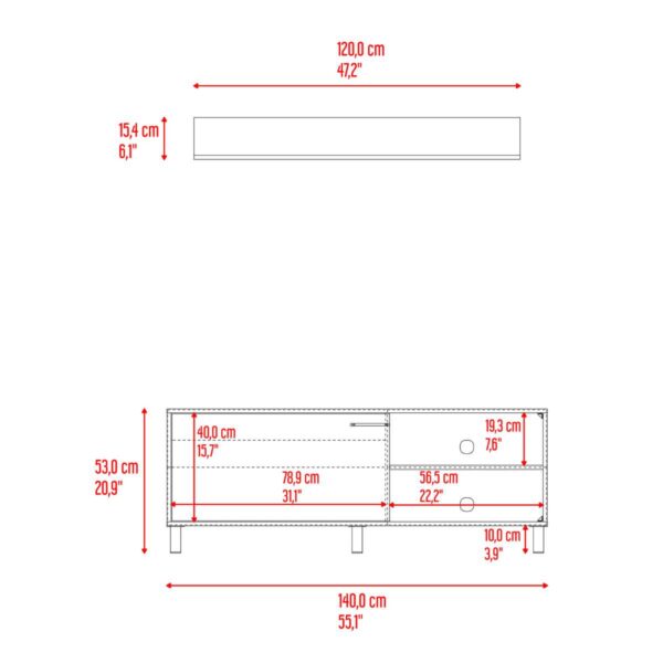Rack Para TV Bryce 55 Blanco Fresno - Imagen 10