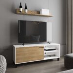 Rack Para TV Bryce 55 Blanco Fresno - Imagen 2