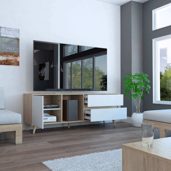 Rack para TV Acacia Rovere Blanco - Imagen 3